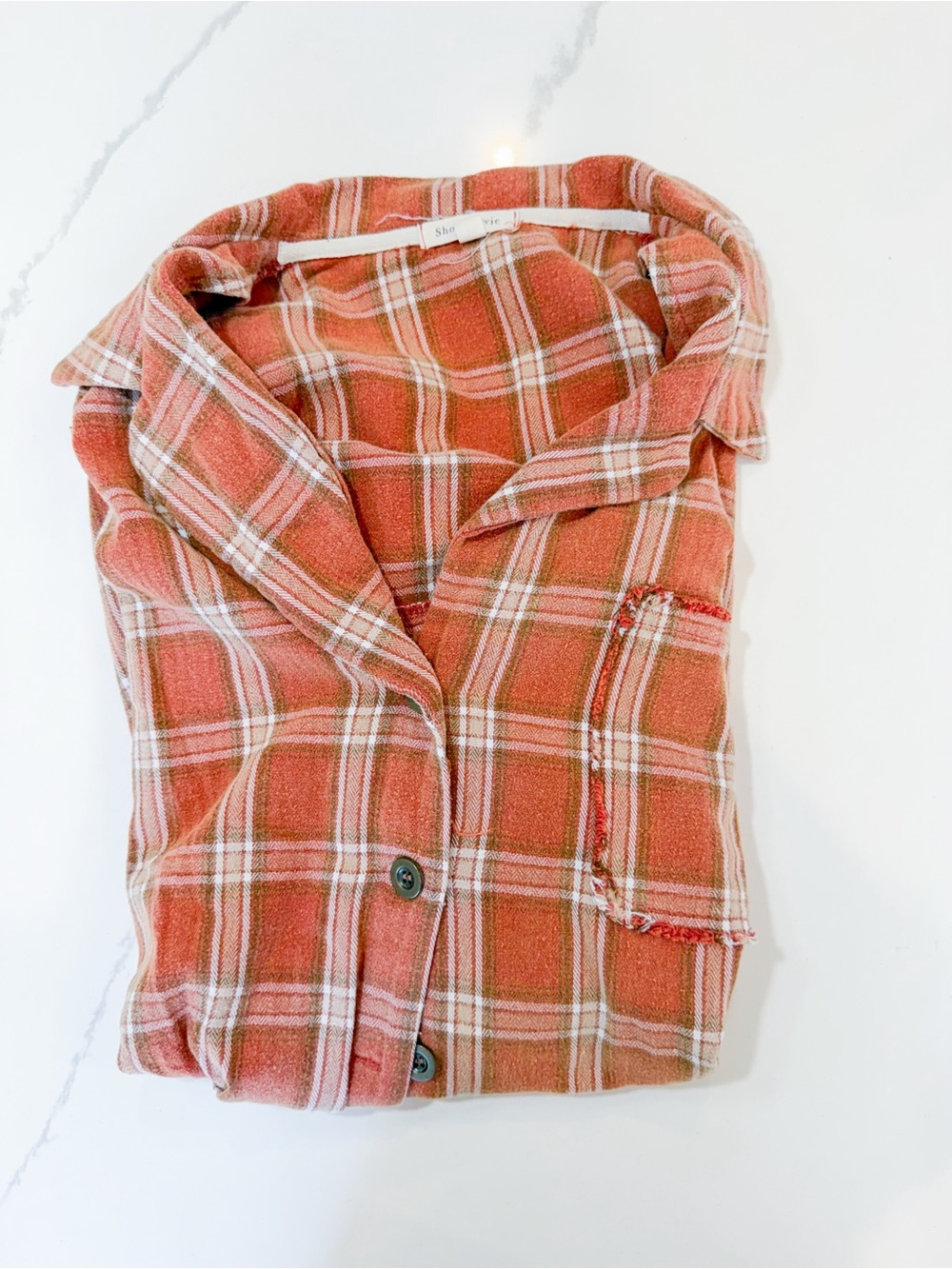 Shop Stevie Rust Plaid Button-Down Shirt